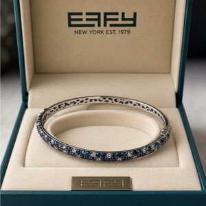 Effy Blue Sapphire and Diamond Bangle Bracelet 925 Sterling silver